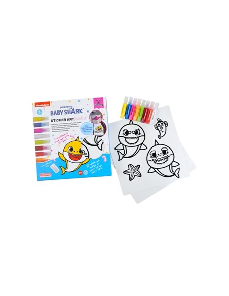 Comansi Sticker Art Junior Baby Shark - Pegatinas Creativas Pour Ventanas - Manualidades Infantiles - Assorti Temático