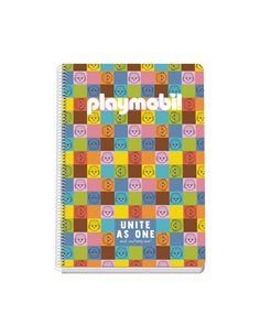 Dohe Playmobil Unite As One Cahier Spirale Folio 80 Feuilles Cuadricula 4mm Avec Margen - Couvercle Rigida Impresa à todo Couleu