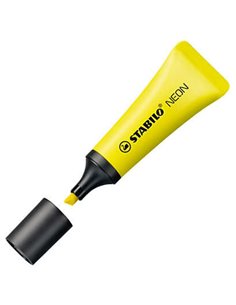 Stabilo Neon 72 Marqueur Fluo - Trait entre 2 et 5mm - Encre Avec Base de Eau - Corps en Forma de Tubo - Couleur Jaune