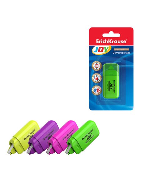 Erichkrause Joy Ruban Correctora - Taille Compact - Protection Contra Daños - Séchage Inmediato - Couleurs de Neon Brillante