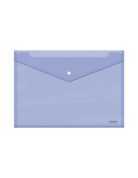 Dohe Sobre Portadocumentos Folio+ - Fermeture de Broche - Polipropileno Cristal Transparent 150 Micras - Couleur Violet