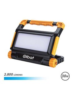 Elbat Foco Rechargeable 30W - Luz Fria, 6000K - 2800 Lumenes - Batterie 3.7V / 8000Mah - Rechargeable Avec Câble USB - Câble de 
