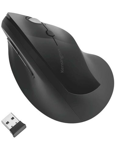 Kensington Pro Fit Ergo Souris Vertical Inalambrico 2.4Ghz 1600dpi - 5 Botones - Inclinación Natural 46,7º - Portée jusqu'à 20m 