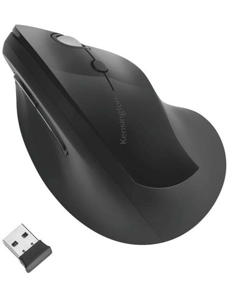 Kensington Pro Fit Ergo Souris Vertical Inalambrico 2.4Ghz 1600dpi - 5 Botones - Inclinación Natural 46,7º - Portée jusqu'à 20m 
