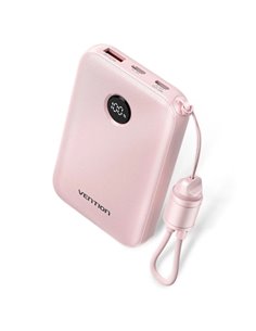 Vention Powerbank de 10000mAh - Potencia de Sortie Jusqu'à 22.5W - USB-À - USB-C - Écran LED - Câble USB-C de 17cm - Adapté Pour