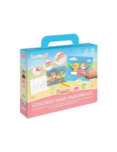 Jovi Kawaii Kit Pinta Avec Arena Avec 8 Botes de Arena + 1 Punzon + 3 Laminas Avec Diseños Kawaii - Couleurs assorties