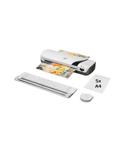 GBC Inspire+ A4 Set de Plastificadora + Recortadora de Esquinas + Cizalla + Paquete de 5 Bolsas de Plastificacion A4 - Jusqu'à T