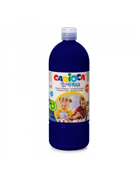 Carioca Botella de Tempera 1000ml - Couleurs Superlavables - Faciles de Mezclar - Aplicable en Materiales Porosos - Haute Opacid