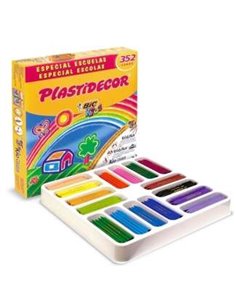 Bic Kids Plastidecor Boîte de 352 Lapices de Cera - Extraresistentes - Facile de Sacar Pointe - No Mancha - Idéal Pour Colegios 