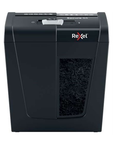 Rexel Secure S5 Destructora de Papier Manual Corte en Tiras P-2 - Destruye Jusqu'à 5 Feuilles - Capacité de la Papelera 10L - Co