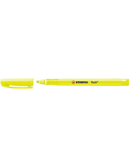 Stabilo Flash Marqueur Fluo - Taille Poche - Trait de 1 et 3.5mm - Encre Avec Base de Eau - Couleur Jaune