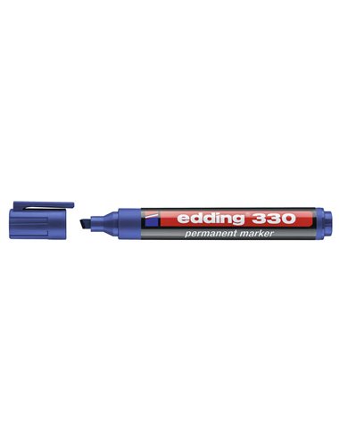 Edding 330 Feutre Permanent - Pointe Biselada - Trait entre 1 et 5 mm. - Encre casi Inodora - Capuchon Avec Clip - Séchage rapid