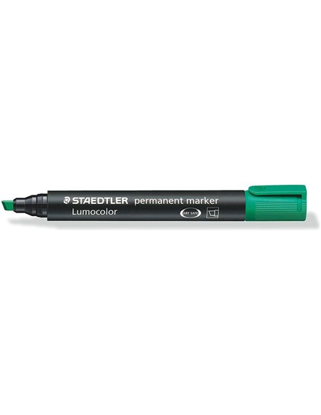 Staedtler Lumocolor 350 Feutre Permanent - Pointe Biselada 2-5mm aprox. - Encre Base de Alcohol - Séchage rapide - Couleur Vert