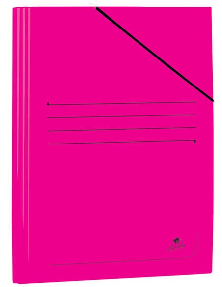 Mariola Chemise de Carton Plastificado Folio 500gr/m2 - Dimensions 34x25cm - Fermeture Avec Goma Élastique - Couleur Fucsia