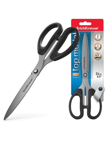 Erichkrause Top Model Ciseaux de 21cm Avec Cuchillas en Forma de Arco de Acier Inoxydable - Afilado Double Avanzado - Couleur No