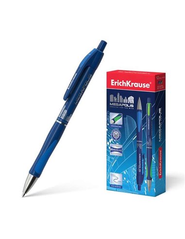Erichkrause Stylo à bille Automatico Megapolis Concept - Corps Satinado Redondo - Zona de Agarre Ergonomica - Pointe de 5 Canale