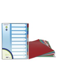 Bismark Pack de 10 Separadores de Polipropileno - Taille A4 - Multitaladro - Couleurs assorties