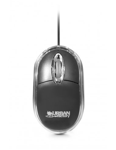 Urban Factory Souris Avec Câble USB - 800dpi - Usage Ambidiestro - Couleur Noir