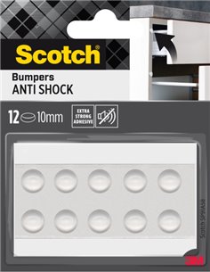 Scotch Topes Adhesivos Pour Muebles - Antichoque - Diametro de 10mm - Paquete de 12 - Couleur Transparent