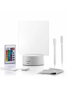 Innovagoods Lemo Tablero de Notas et Mensajes LED - Comprend Câble USB - RGB de Intesidad Regulable - Mando à Distancia - 15x19x