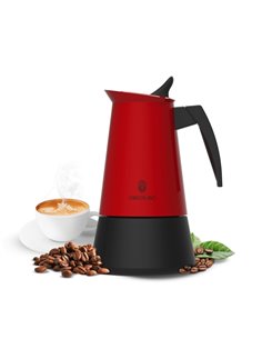 Cecotec Piccolina 900 Cafetera Italiana Pour 9 Tazas - Acier Inoxydable - Compatible Avec Induccion et Gas - Mango Ergonomique e