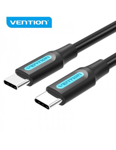 Vention Câble USB-C Mâle à USB-C Mâle - 0.5m 3A PD60W - Couleur Noir