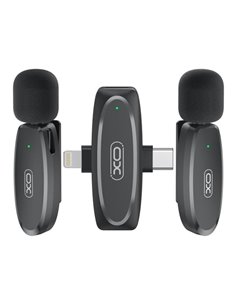 XO MKF10 Microfono Inalambrico de Solapa - Conector Tipo C et Lightning - Couleur Noir
