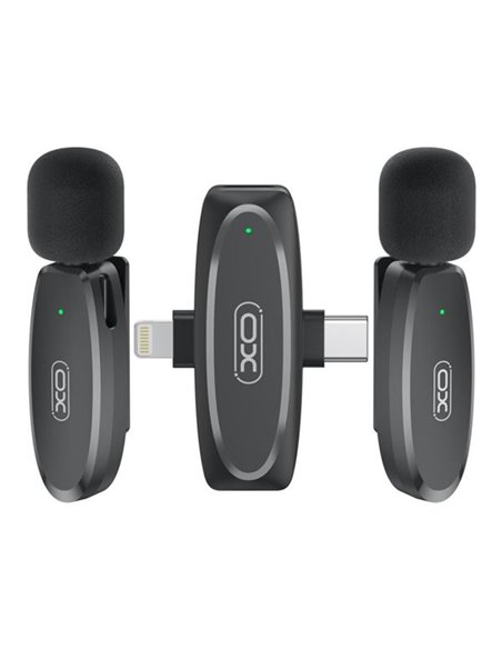 XO MKF10 Microfono Inalambrico de Solapa - Conector Tipo C et Lightning - Couleur Noir