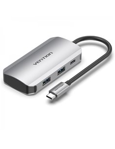 Vention HUB 5 en 1 USB-C à 4xUSB3.0/PD100W - 0.15m - Couleur Gris