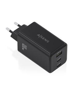 Aisens Cargador GAN 100W - 2xUSB-C PD3.0, QC4.0, QC5.0 - 1xUSB-À QC3.0 - Couleur Noir
