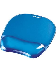 Fellowes Crystal Tapis de souris Avec Reposamuñecas de Gel - Résistant à les Manchas - 20x23cm - Couleur Bleu