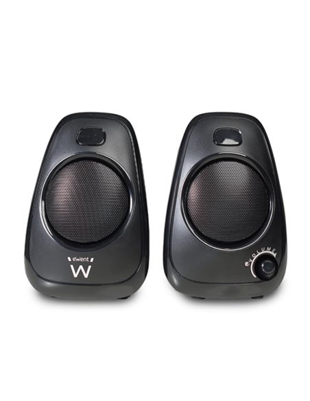 Ewent Altavoces Estereos de Sobremesa de 10W - Alimentation USB - Jack de 3.5mm - Control de Volume - Couleur Noir