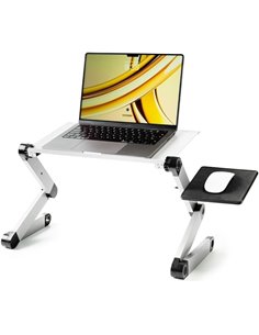 Innovagoods Omnible Mesa Réglable Multiposicion Pour Portable de Aluminium - Pliable - Supporte jusqu'à 15kg - Bandeja Pour Sour