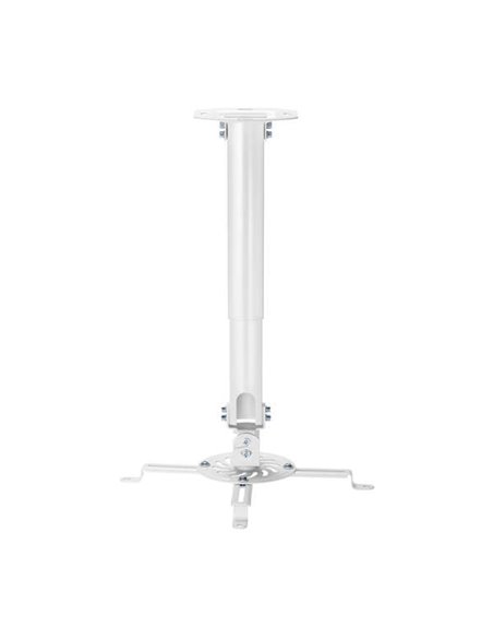 Aisens Support Universal Giratorio - Inclinable et Extensible de Techo Pour Proyector - Jusqu'à 13.5Kg - Couleur Blanc