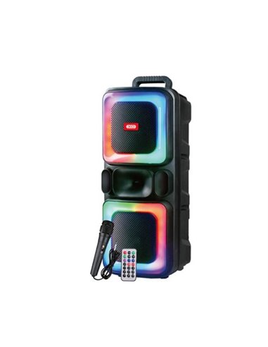 XO F55 Haut-parleur Karaoke - Bluetooth 5.0 - 20W - Funcion TWS - Iluminacion RGB - Microfono Avec Câble Incluido - Bluetooth, F