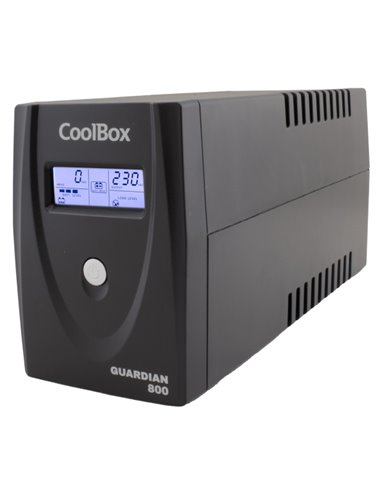 Coolbox Guardian3 SAI 800VA UPS 480W - 2x Schukos - USB - RJ45 - Protection Completa Frente à Picos de Tension et Cortes de Sumi