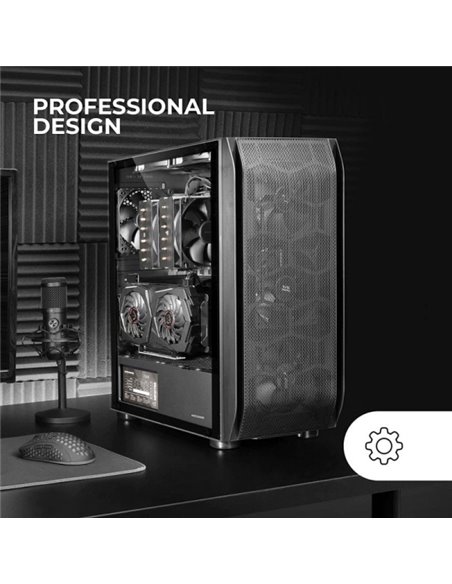 Mars Gaming MC-PRO2 Torre PC - 5 Ventiladores Ultra-Silenciosos - Support Refrigeracion Liquida - Ventana Cristal Templado - Cou