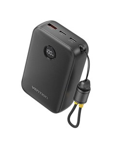 Vention Powerbank de 20000mAh - Potencia de Sortie Jusqu'à 22.5W - USB-À - USB-C - Écran LED - Câble USB-C de 17cm - Adapté Pour