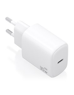 Aisens Cargador GaN 30W - 1xUSB-C PD3.0 - Tecnologia AI - Couleur Blanc
