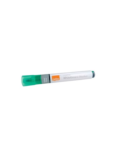 Nobo Pack de 10 Feutres Pour Tableau Blanca - Pointe Ronde 3mm - Encre Liquida - Ventana Pour Ver le Nivel de Encre - Couleur Ve