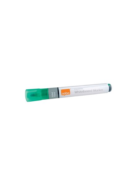 Nobo Pack de 10 Feutres Pour Tableau Blanca - Pointe Ronde 3mm - Encre Liquida - Ventana Pour Ver le Nivel de Encre - Couleur Ve