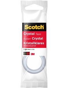 Scotch Crystal Pack de 2 Cintas Adhesivas Invisible 19mm x 10m - Supertransparente