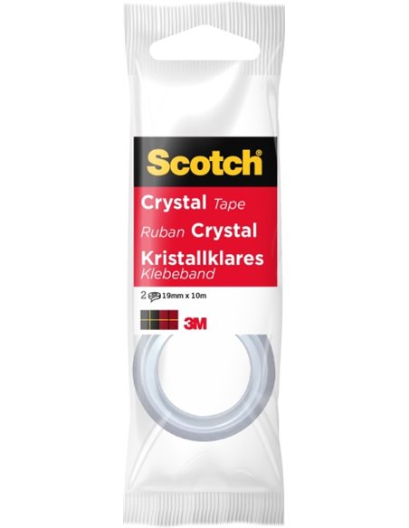 Scotch Crystal Pack de 2 Cintas Adhesivas Invisible 19mm x 10m - Supertransparente