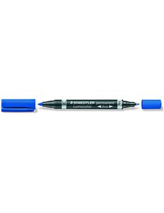 Staedtler Lumocolor 348 Feutre Permanent de Double Pointe - Séchage rapide - Couleur Bleu