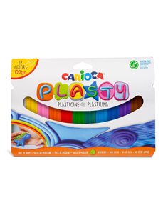 Carioca Plasty Pack de 12 Plastilinas Surtidas - Facile de Usar - No Se Seca - Reutilizable - Couleurs Brillantes et Mezclables 