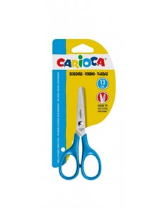 Carioca Ciseaux Pequeñas 13cm - Pointe Ronde - Acier Inoxydable - Comodas Pour Zurdos et Diestros - Couleur Bleu
