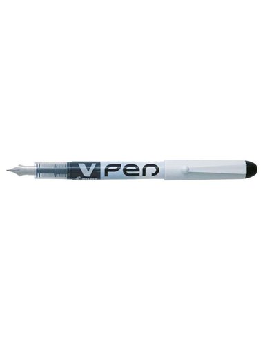 Pilot Pluma Estilografica V-Pen Desechable Encre Liquida - Embout en acier - Trait de 0.5mm - Couleur Noir