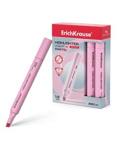 Erichkrause Visioline V-17 Pastel Marqueur Fluo - Pointe Biselada - Trait de 0.6 à 4.5mm - Encre à Base de Eau - Couleur Rose Pa
