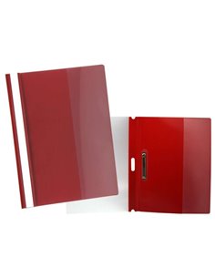 Yes Dossier Avec Fastener Pour 30 Feuilles A4 - Portada Transparent, Trasera Burdeos - Fabricado en Polipropileno