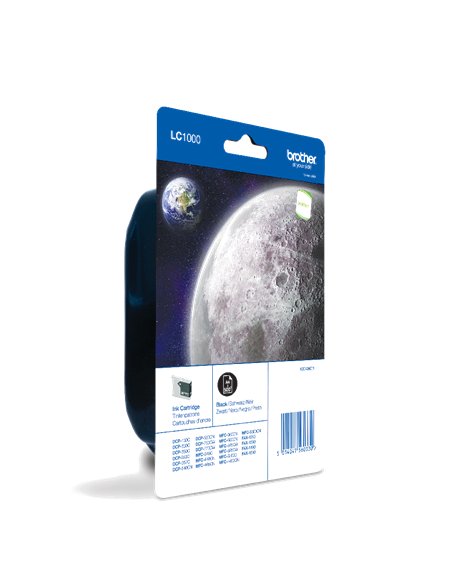BROTHER LC-1000 cartouche d'encre noir capacité standard 500 pages 1-pack blister sans alarme